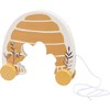 Pull Toy - Skep And Bee - 7" x 7" x 2" - Wood, Metal, String