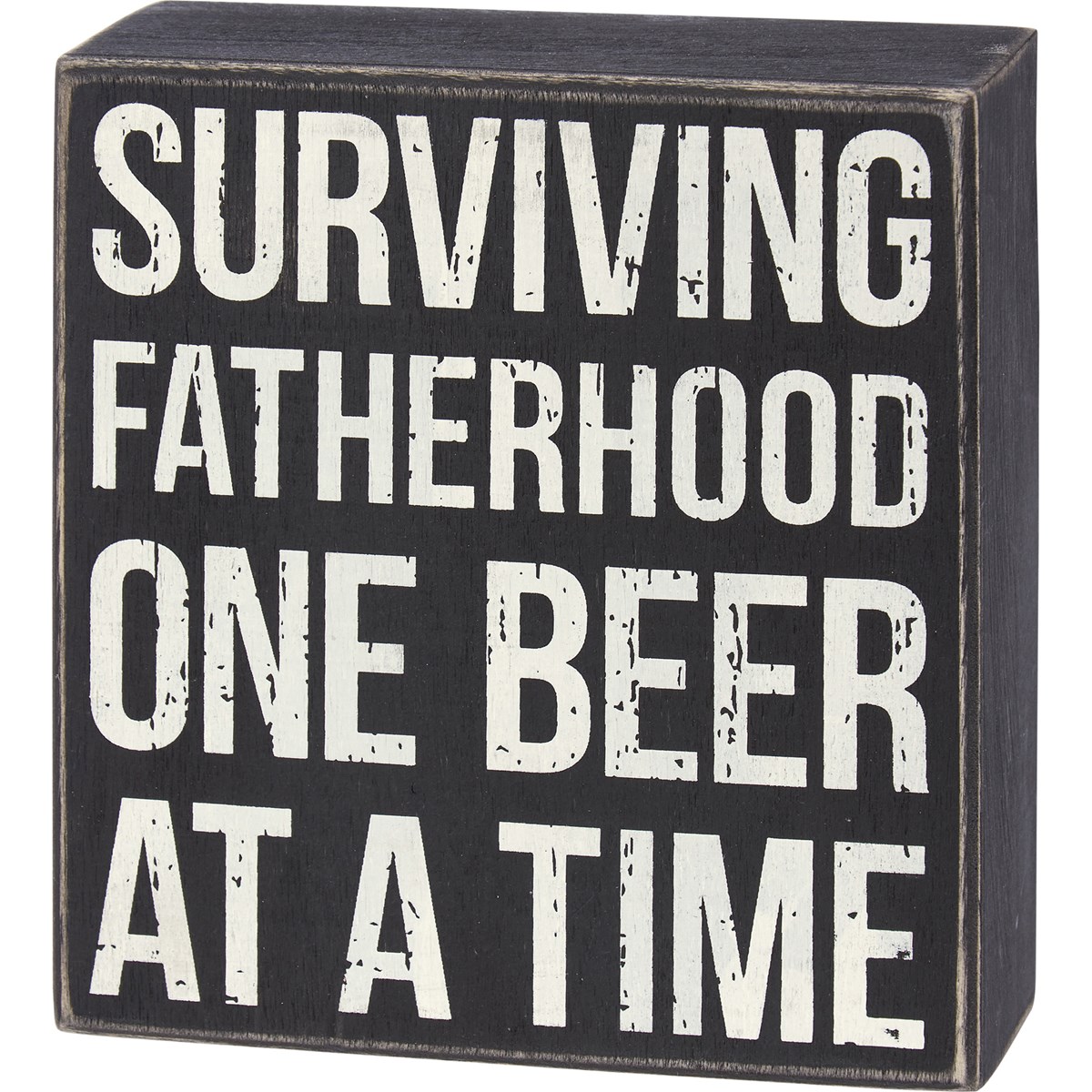 Surviving Fatherhood One Beer Box Sign - Wood