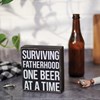 Surviving Fatherhood One Beer Box Sign - Wood