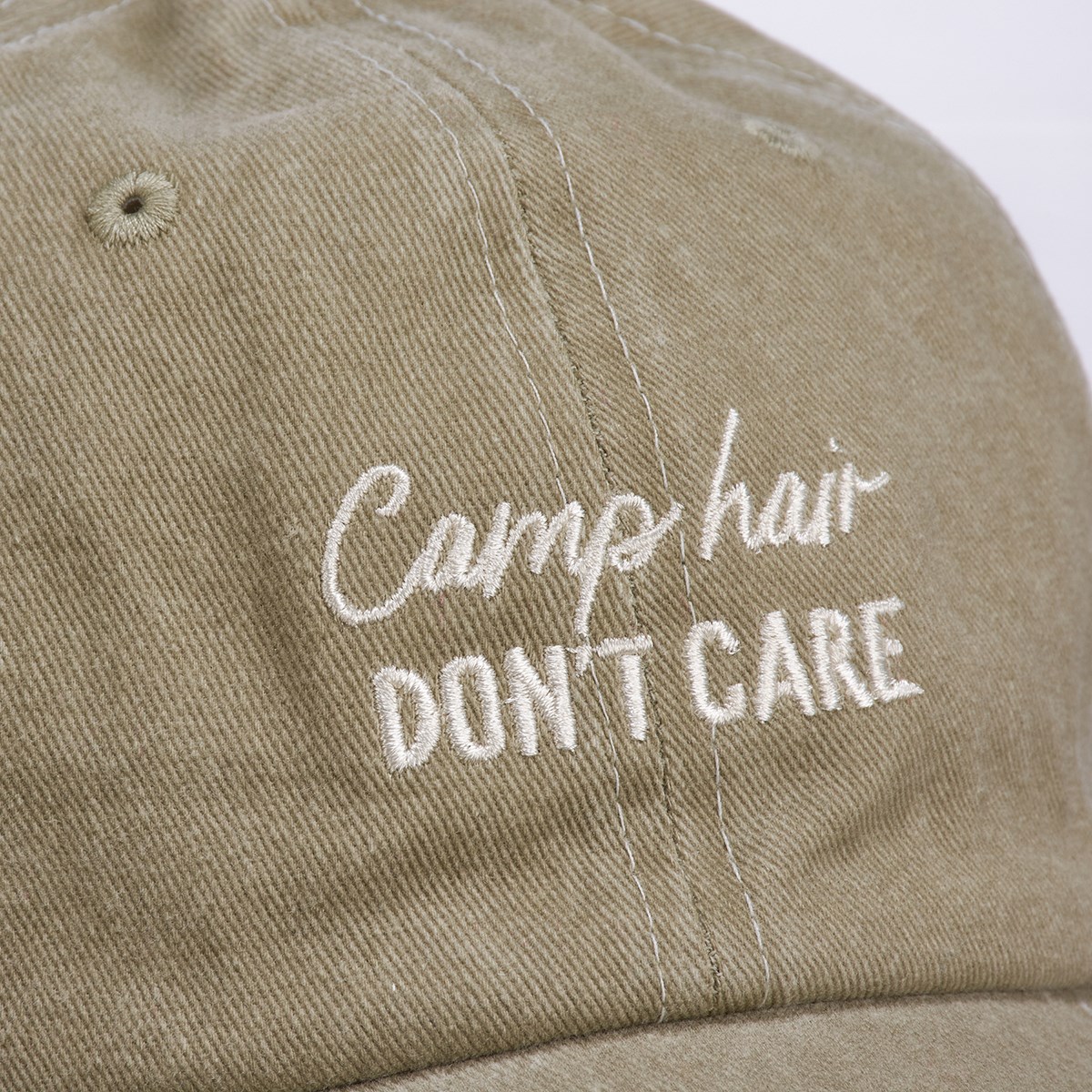 Camp Hair Don't Care Baseball Cap - Cotton, Metal