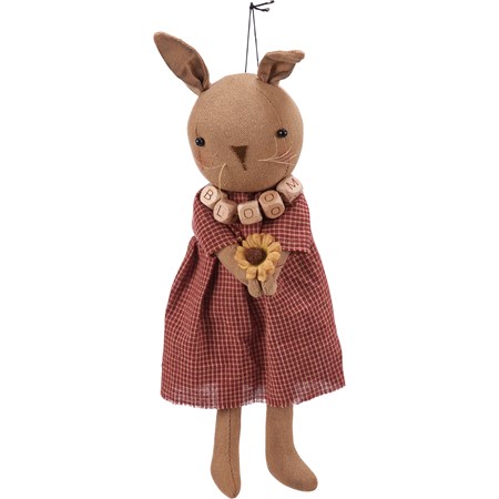 Doll - Bloom Bunny - 3.50" x 12" x 3" - Cotton, Wood, Wire, Plastic