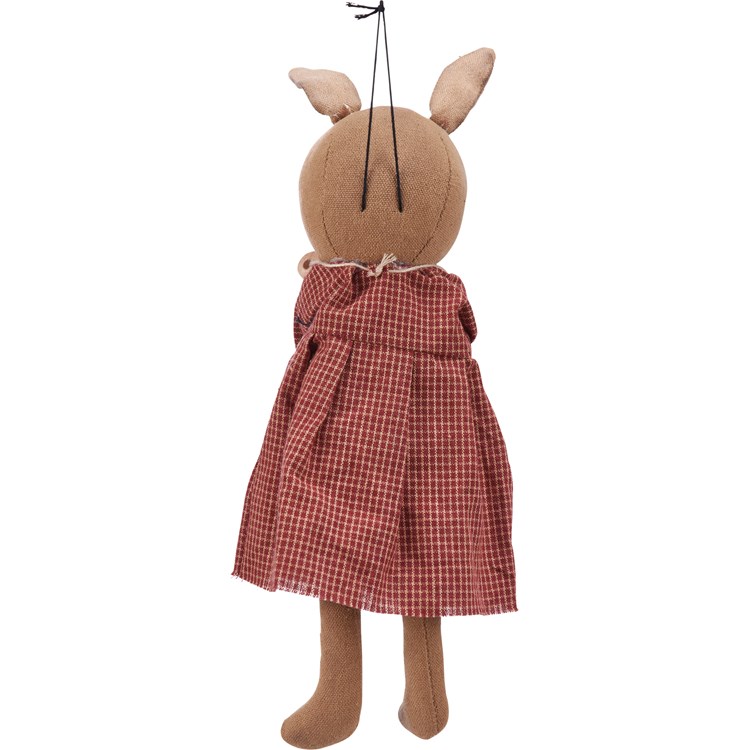 Doll - Bloom Bunny - 3.50" x 6" x 3" - Cotton, Wood, Wire, Plastic