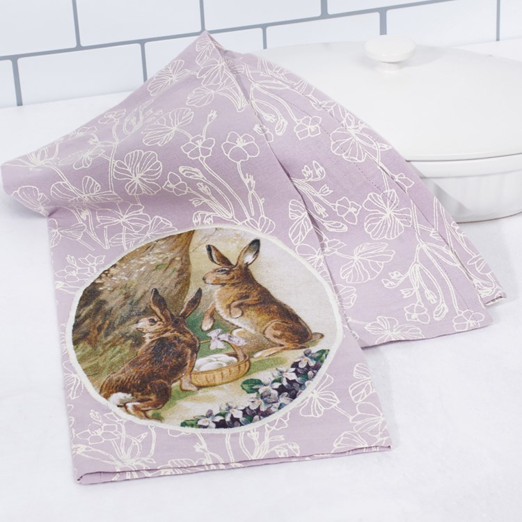 Purple Bunny Kitchen Towel - Cotton