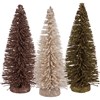 Winter Glitter Bottle Brush Tree Set - Bristle, Wood, Wire, Glitter