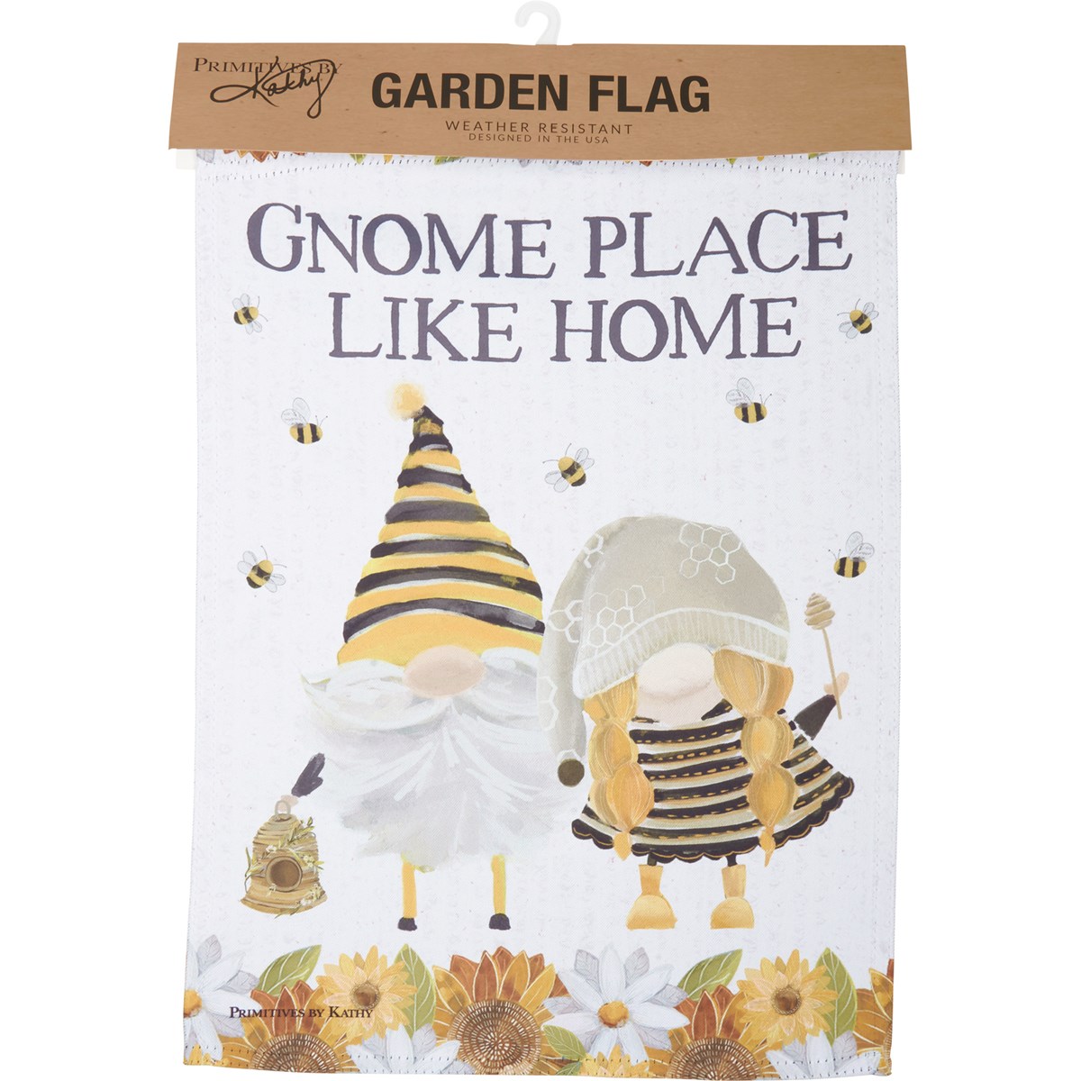 Gnome Place Like Home Garden Flag - Polyester