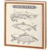 Fresh Water Fish Box Sign - Wood, Rope