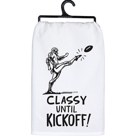 Kitchen Towel - Classy Until Kickoff - 28" x 28" - Cotton