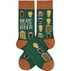 Here For The Beer Socks - Cotton, Nylon, Spandex