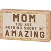 Mom Amazing Block Sign - Wood, Paper