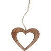 Ornament Set - Hearts - 6" x 5", 5" x 4", 4" x 3" - Wood, Jute