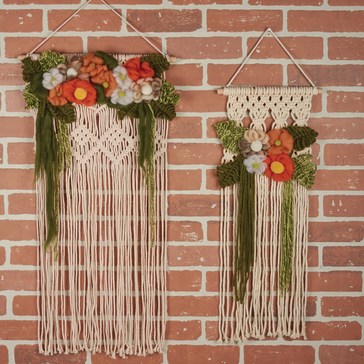 Wall Hanging Med - Blooms - 10.25" x 31.50" - Polyester, Wood