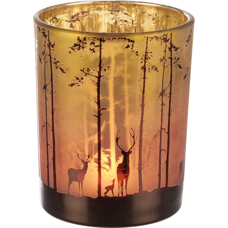 Deer Candle Holder Set - Glass