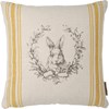 Rabbit Crest Pillow - Cotton, Zipper