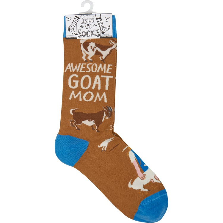 Awesome Goat Mom Socks - Cotton, Nylon, Spandex