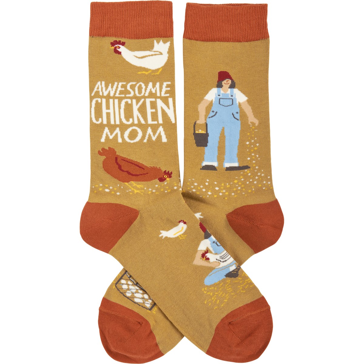 Awesome Chicken Mom Socks - Cotton, Nylon, Spandex