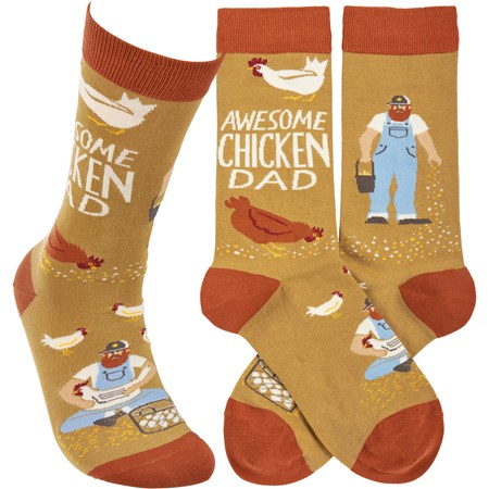 Awesome Chicken Dad Socks - Cotton, Nylon, Spandex