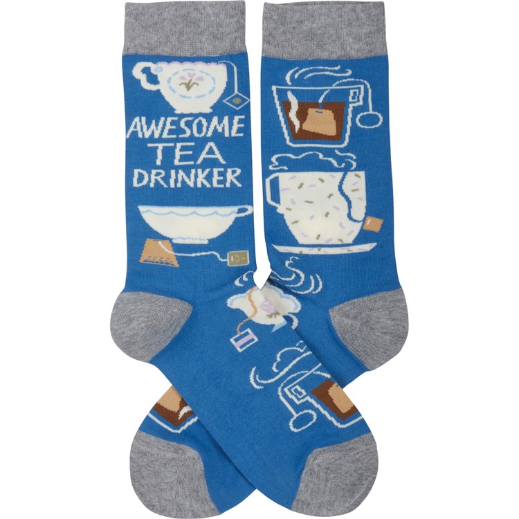 Awesome Tea Drinker Socks - Cotton, Nylon, Spandex