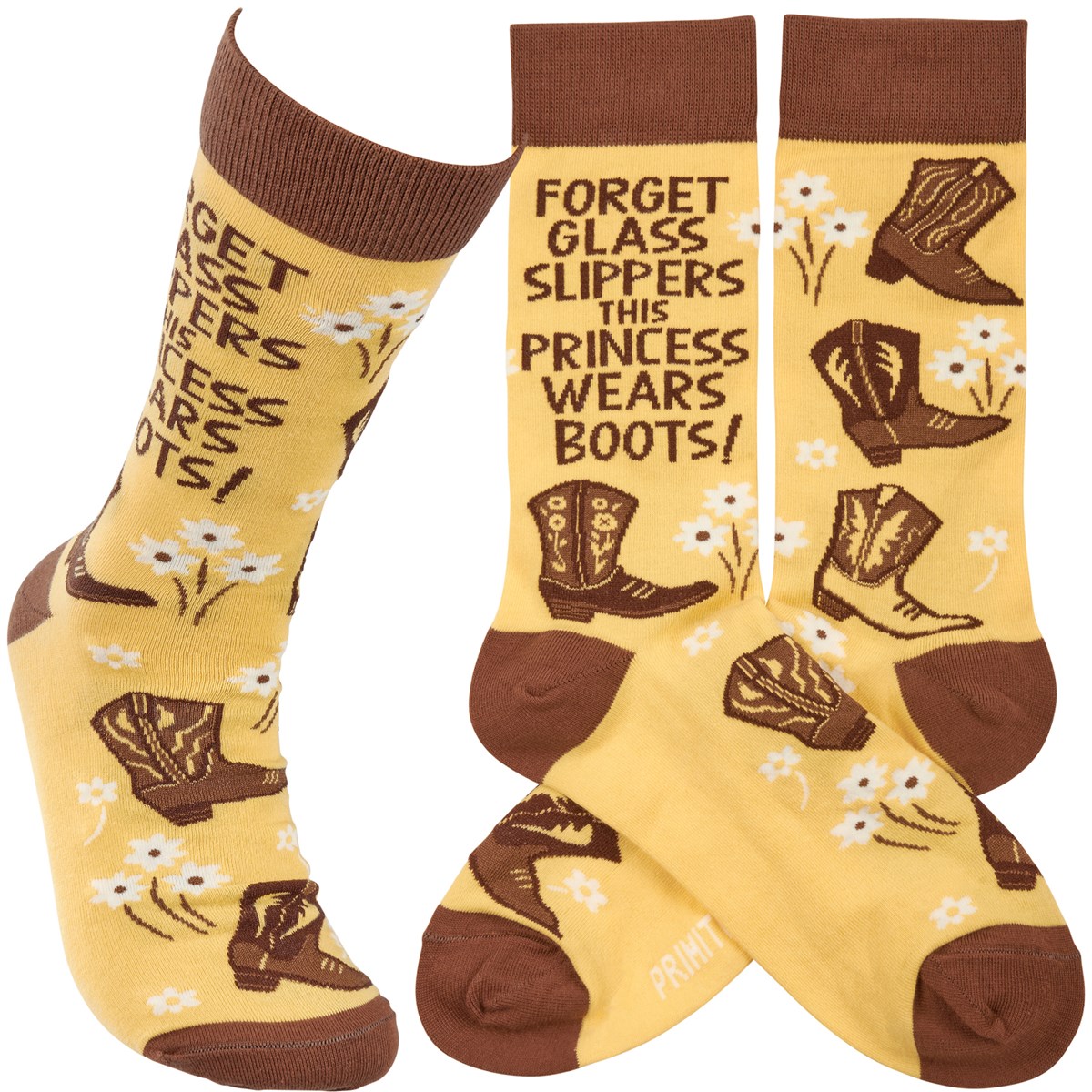 Socks - This Princess Wears Boots - One Size Fits Most - Cotton, Nylon, Spandex