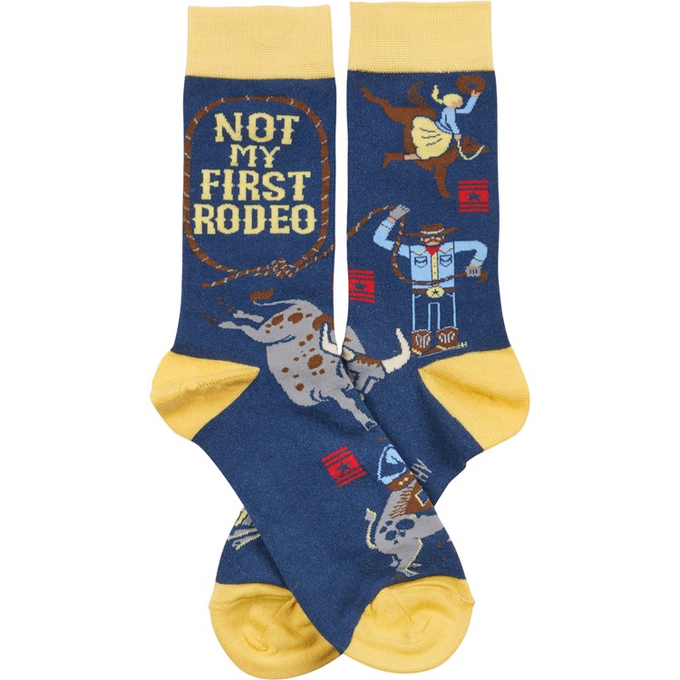 Socks - Not My First Rodeo - One Size Fits Most - Cotton, Nylon, Spandex