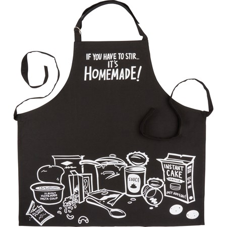 Apron - If You Have To Stir It's Homemade - 27.50" x 28" - Cotton, Metal