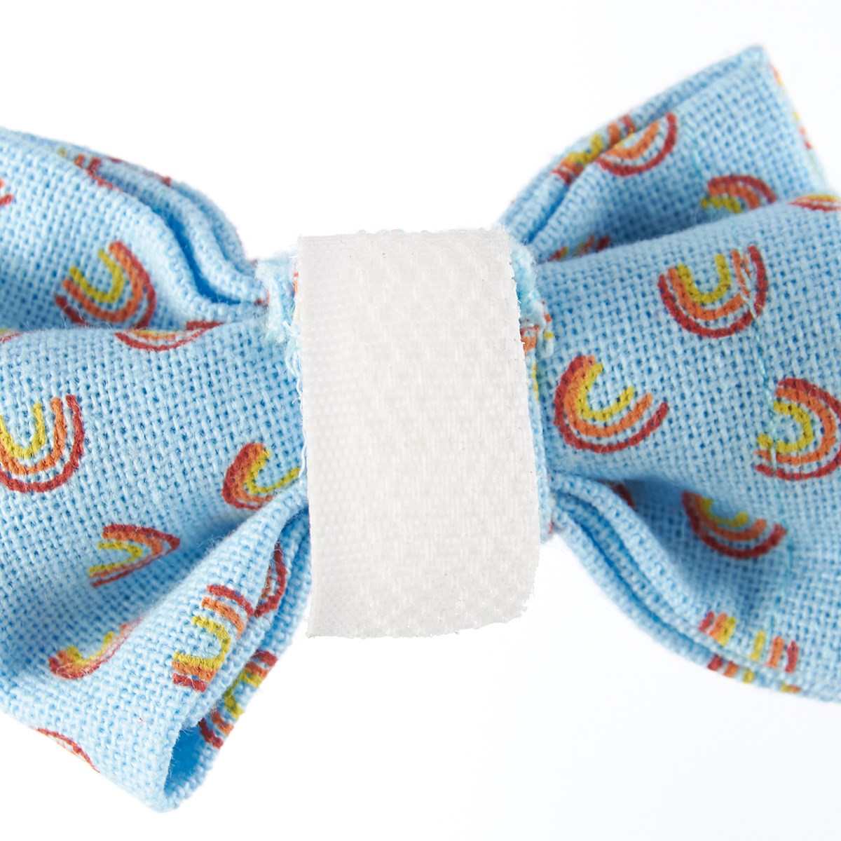 Rainbow Plaid Small Pet Bow Tie Set - Cotton, Hook-and-Loop Fastener
