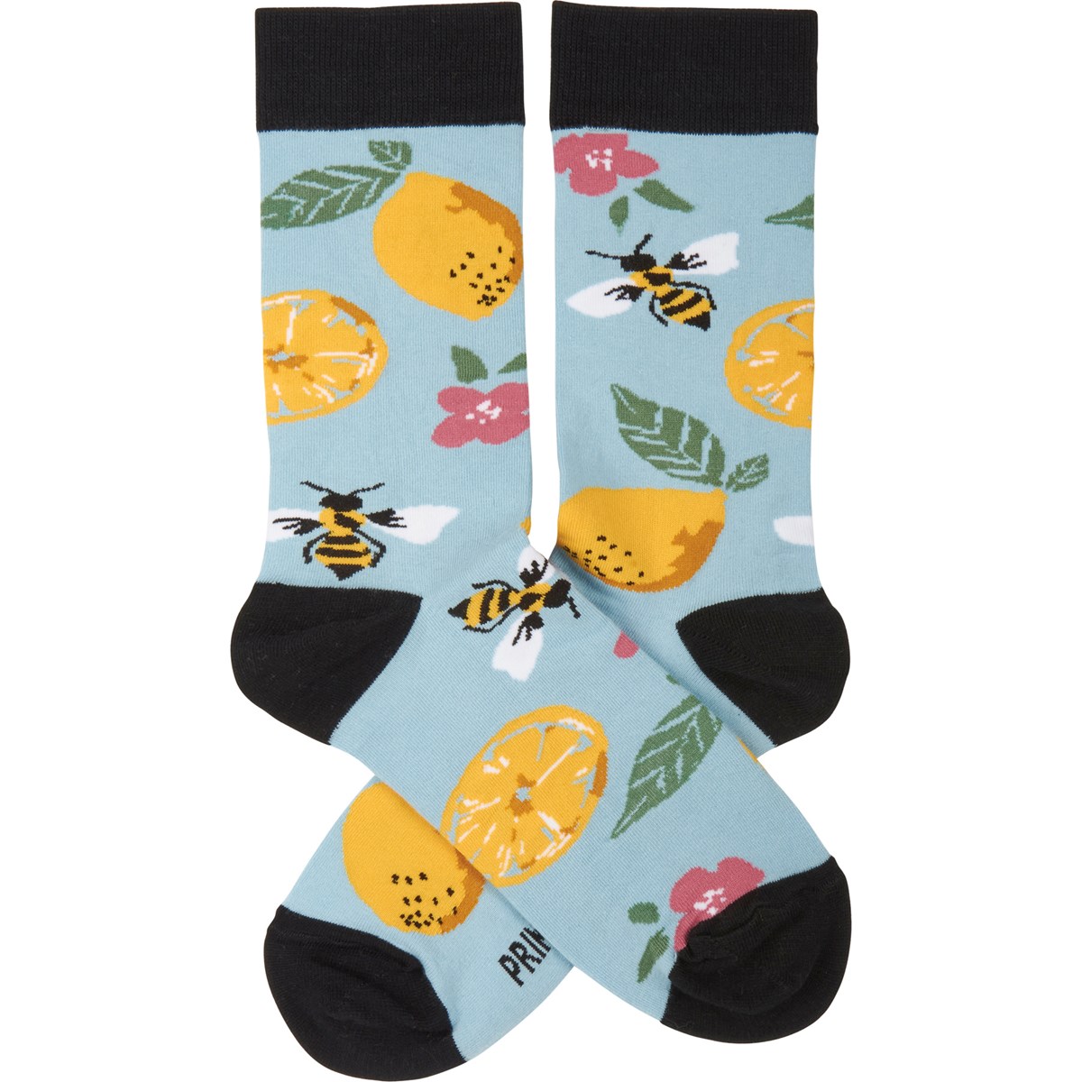 Lemons And Bees Socks - Cotton, Nylon, Spandex