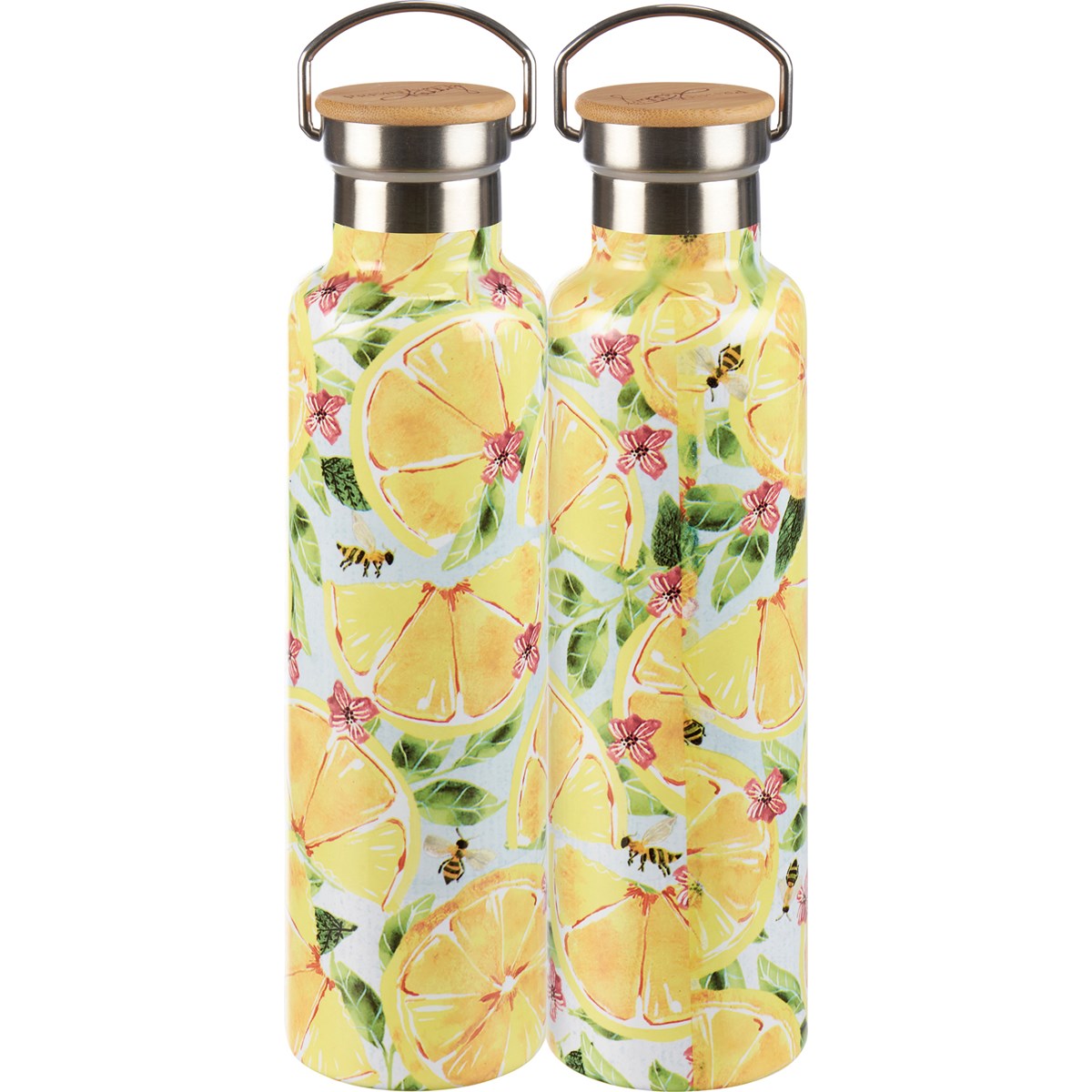 Pucker Up Insulated Bottle - Stainless Steel, Bamboo