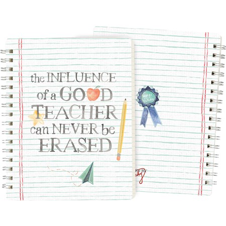 Spiral Notebook - Good Teacher - 5.75" x 7.50" x 0.50" - Paper, Metal