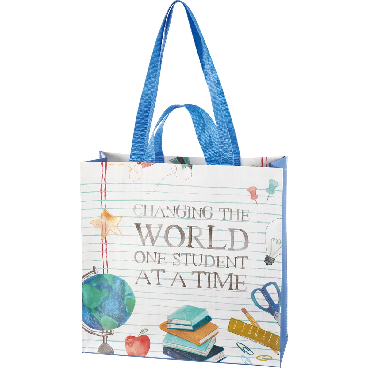Market Tote - One Student At A Time - 15.50" x 15.25" x 6" - Post-Consumer Material, Nylon
