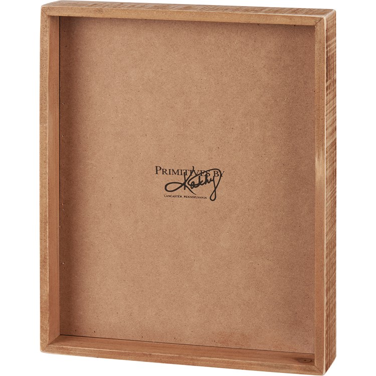 Shasta Daisy Inset Box Sign - Wood, Burlap, Paper
