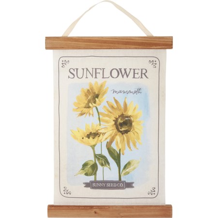 Wall Decor - Sunflower - 10.50" x 13.25" x 0.75" - Canvas, Wood, Cotton