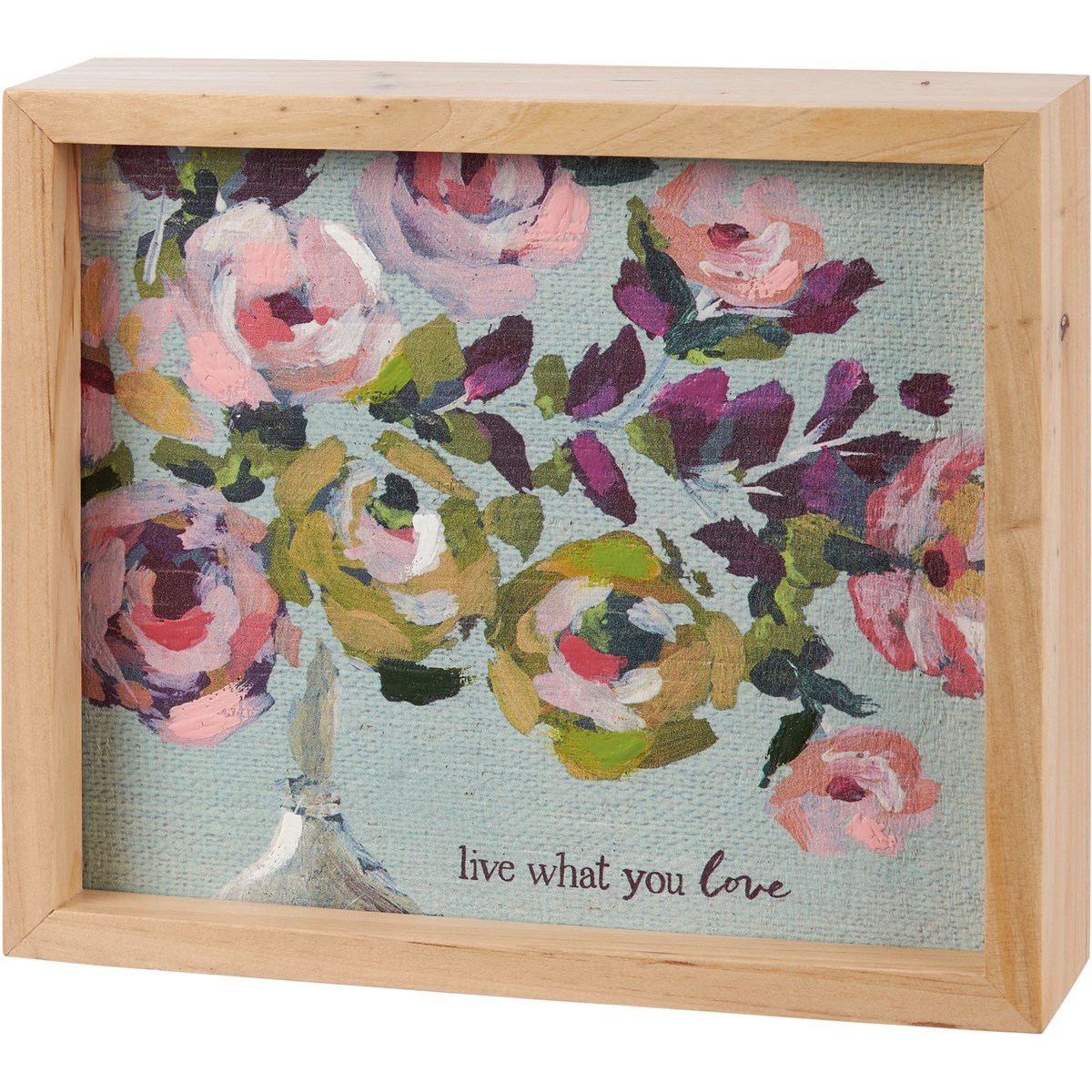 Live What You Love Inset Box Sign - Wood
