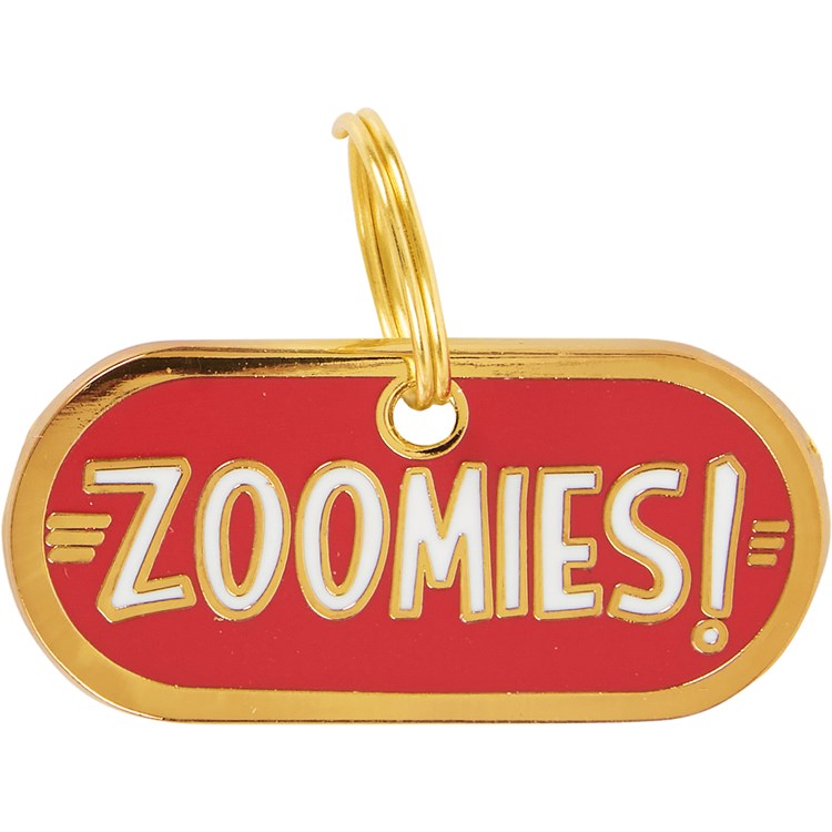 Zoomies Collar Charm - Metal, Enamel, Paper