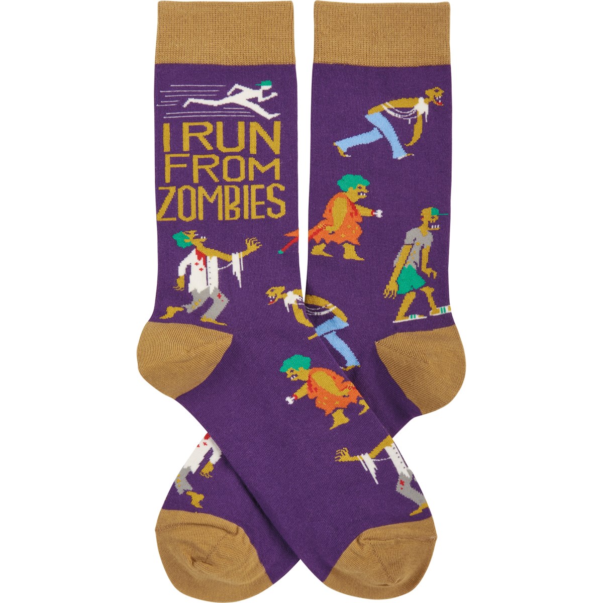 I Run From Zombies Socks - Cotton, Nylon, Spandex