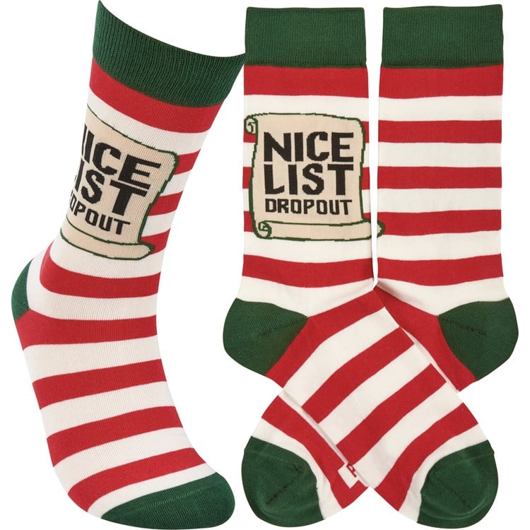 Nice List Dropout Socks - Cotton, Nylon, Spandex