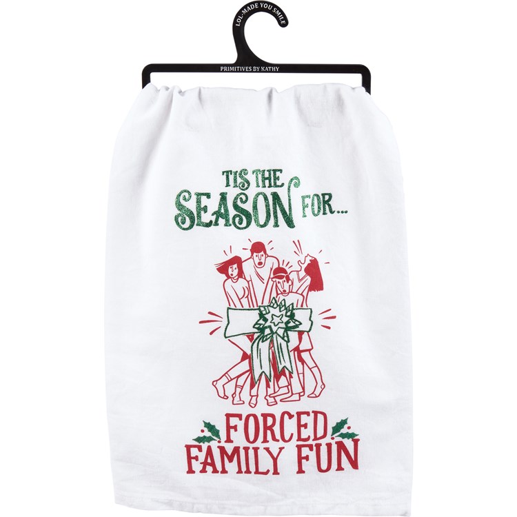 Forced Family Fun Kitchen Towel - Cotton, Glitter