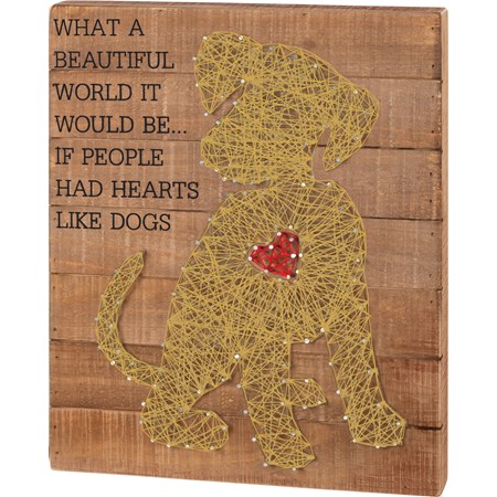 Hearts Like Dogs String Art - Wood, Metal, String
