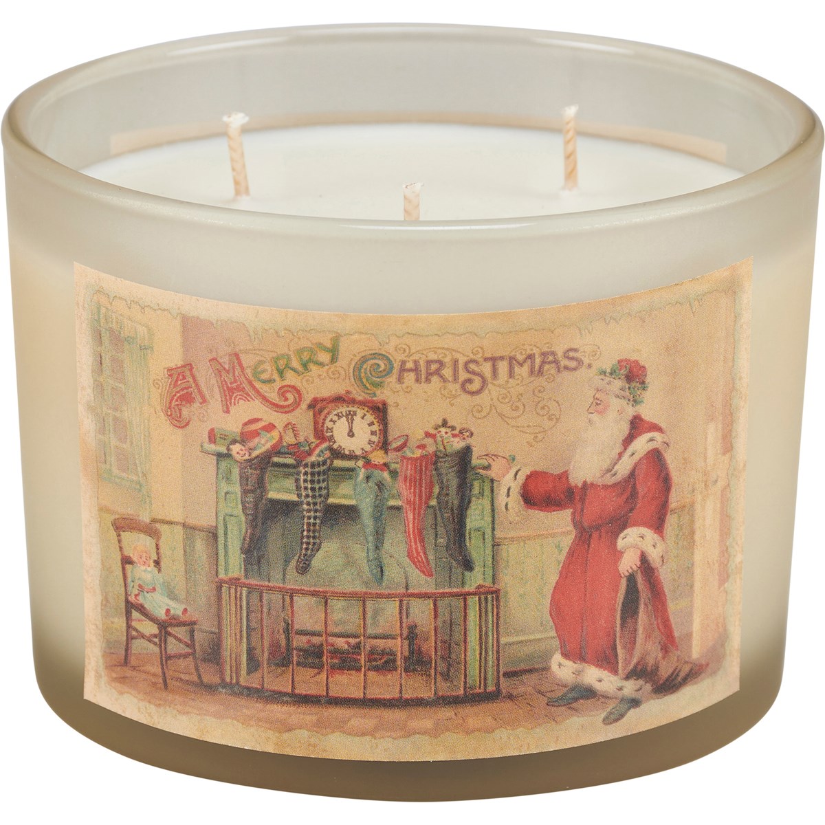 Vintage Santas Jar Candle Set - Soy Wax, Glass, Cotton