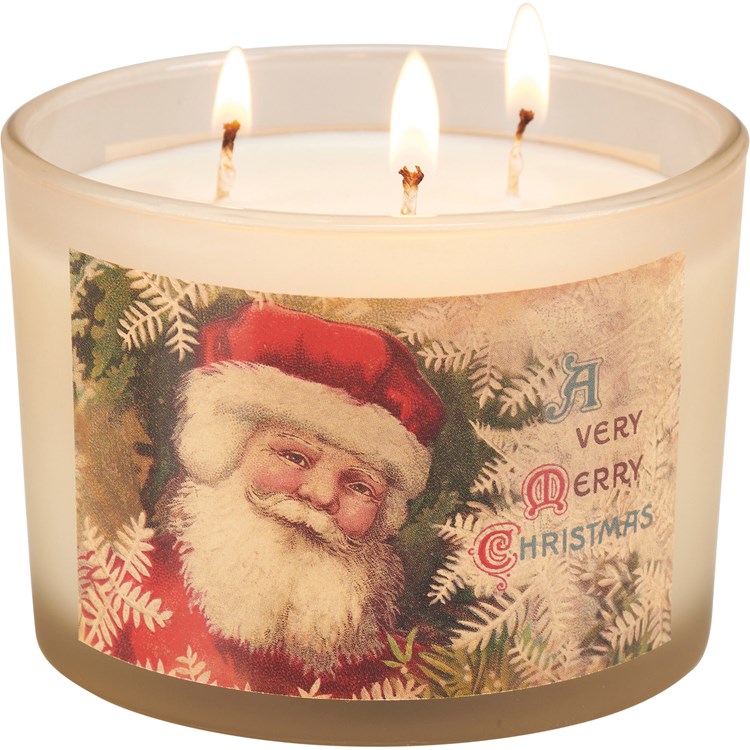 Vintage Santas Jar Candle Set - Soy Wax, Glass, Cotton