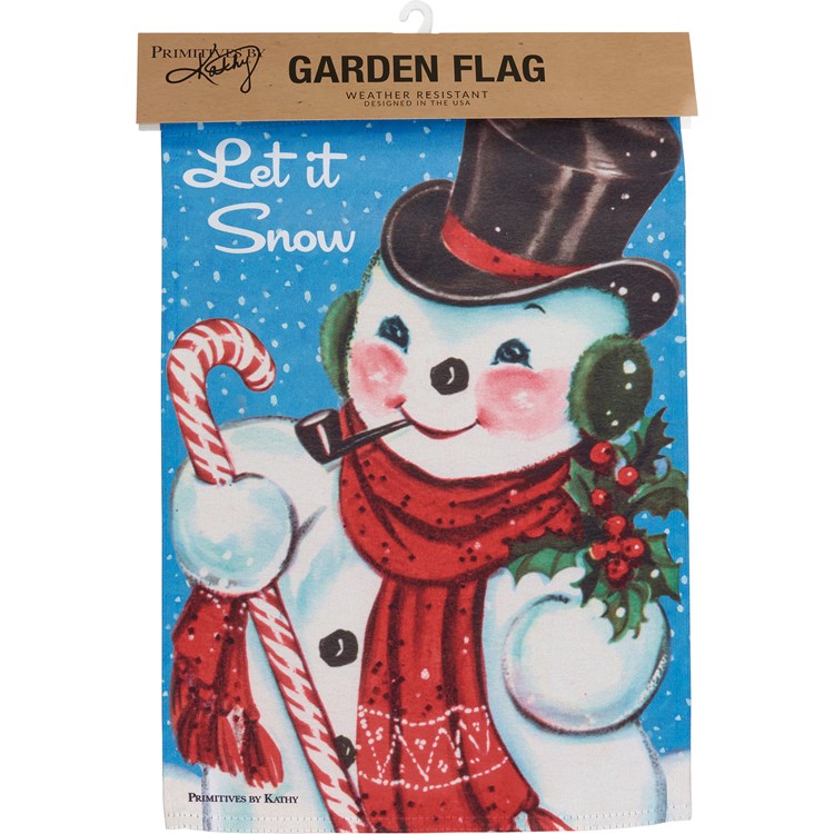 Let It Snow Garden Flag - Polyester