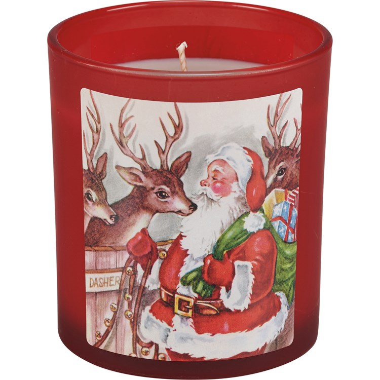 Santa's Reindeer Candle Set - Soy Wax, Glass, Cotton
