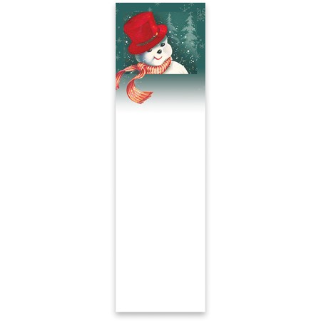 Snowman In A Red Hat List Pad - Paper, Magnet