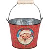 Jolly Santa Bucket Set - Metal, Paper, Wood