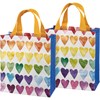 Daily Tote - Rainbow Hearts - 8.75" x 10.25" x 4.75" - Post-Consumer Material, Nylon