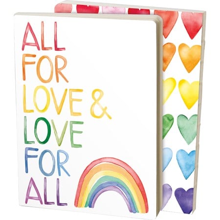 Journal - All For Love Love For All - 5.25" x 7.25" x 0.75" - Paper