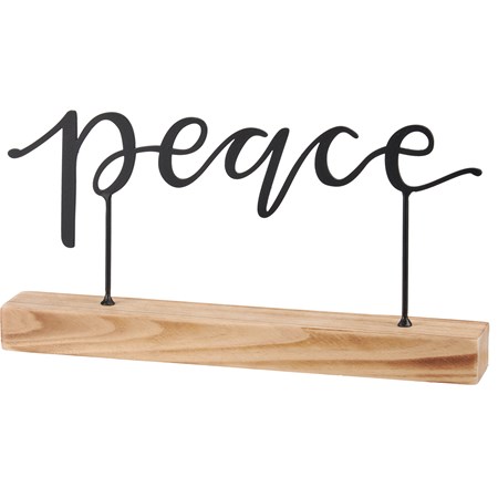 Sitter - Peace - 10" x 5" x 1.50" - Metal, Wood