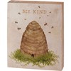 Bee Kind Primitive Block Sign - Wood, Paper