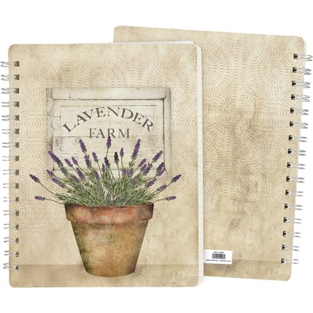 Spiral Notebook - Lavender Farm - 5.75" x 7.50" x 0.50" - Paper, Metal