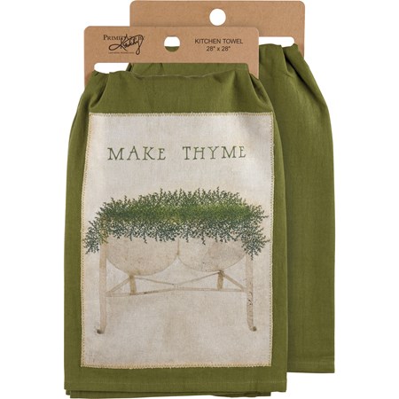Kitchen Towel - Make Thyme - 28" x 28" - Cotton
