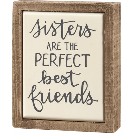 Sisters Best Friends Box Sign Mini - Wood